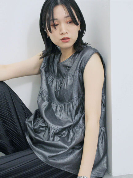 ◎ティアードブラウス（オフホワイト/チャコールグレー/ブラック）｜Samansa Mos2 blue（サマンサモスモス ブルー）通販