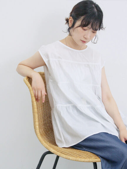 ◎ティアードブラウス（オフホワイト/チャコールグレー/ブラック）｜Samansa Mos2 blue（サマンサモスモス ブルー）通販