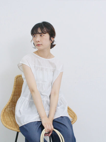 ◎ティアードブラウス（オフホワイト/チャコールグレー/ブラック）｜Samansa Mos2 blue（サマンサモスモス ブルー）通販