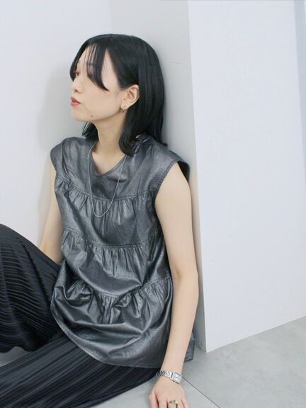 ◎ティアードブラウス（オフホワイト/チャコールグレー/ブラック）｜Samansa Mos2 blue（サマンサモスモス ブルー）通販