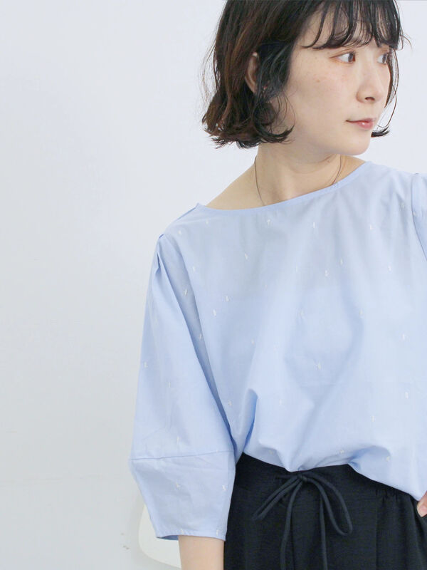 ◎ドット刺繍ブラウス（サックスブルー）｜Samansa Mos2 blue（サマンサモスモス ブルー）通販