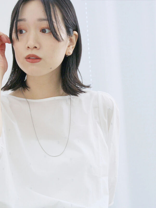 セール】 ◎ドット刺繍ブラウス（オフホワイト/ブラック/サックス