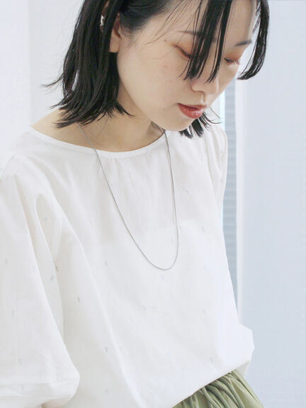 ◎ドット刺繍ブラウス（オフホワイト/ブラック/サックスブルー）｜Samansa Mos2 blue（サマンサモスモス ブルー）通販