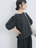 ◎ドット刺繍ブラウス（オフホワイト/ブラック/サックスブルー）｜Samansa Mos2 blue（サマンサモスモス ブルー）通販