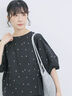 ◎ドット刺繍ブラウス（オフホワイト/ブラック/サックスブルー）｜Samansa Mos2 blue（サマンサモスモス ブルー）通販