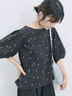 ◎ドット刺繍ブラウス（オフホワイト/ブラック/サックスブルー）｜Samansa Mos2 blue（サマンサモスモス ブルー）通販