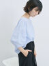 ◎ドット刺繍ブラウス（オフホワイト/ブラック/サックスブルー）｜Samansa Mos2 blue（サマンサモスモス ブルー）通販