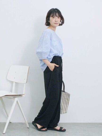 ◎ドット刺繍ブラウス（オフホワイト/ブラック/サックスブルー）｜Samansa Mos2 blue（サマンサモスモス ブルー）通販