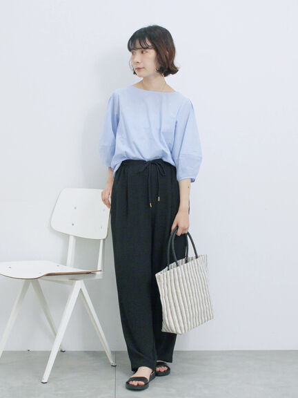 ◎ドット刺繍ブラウス（オフホワイト/ブラック/サックスブルー）｜Samansa Mos2 blue（サマンサモスモス ブルー）通販