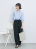 ◎ドット刺繍ブラウス（オフホワイト/ブラック/サックスブルー）｜Samansa Mos2 blue（サマンサモスモス ブルー）通販