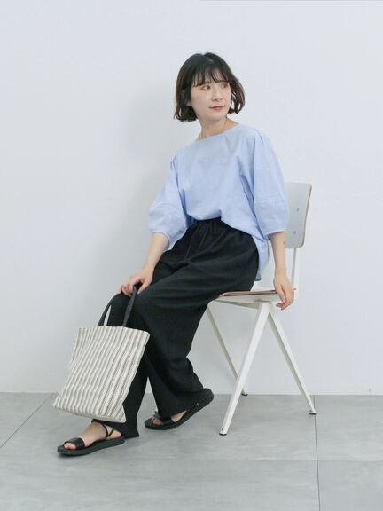 ◎ドット刺繍ブラウス（オフホワイト/ブラック/サックスブルー）｜Samansa Mos2 blue（サマンサモスモス ブルー）通販
