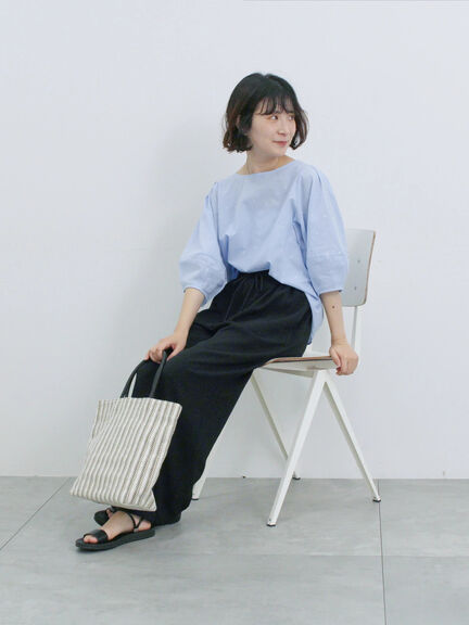 ◎ドット刺繍ブラウス（オフホワイト/ブラック/サックスブルー）｜Samansa Mos2 blue（サマンサモスモス ブルー）通販