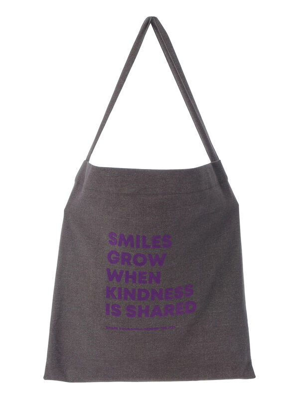 セール】 フロッキーロゴトート（チャコールグレー/ライトベージュ