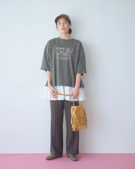 ヴィンテージ風プリントTシャツ（チャコールグレー/ライトベージュ/ブラウン）｜Samansa Mos2 blue（サマンサモスモス ブルー）通販