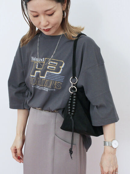 ヴィンテージ風プリントTシャツ（チャコールグレー/ライトベージュ/ブラウン）｜Samansa Mos2 blue（サマンサモスモス ブルー）通販