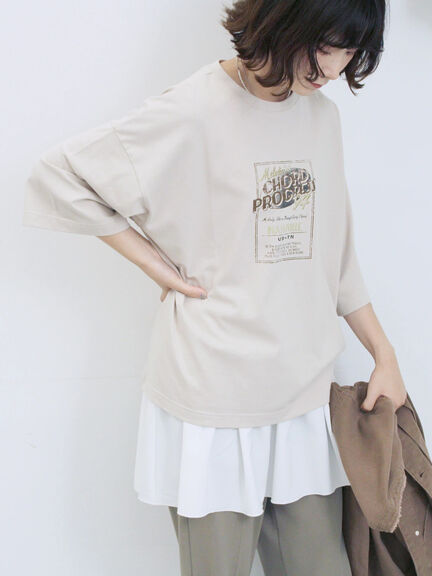 ヴィンテージ風プリントTシャツ（チャコールグレー/ライトベージュ/ブラウン）｜Samansa Mos2 blue（サマンサモスモス ブルー）通販