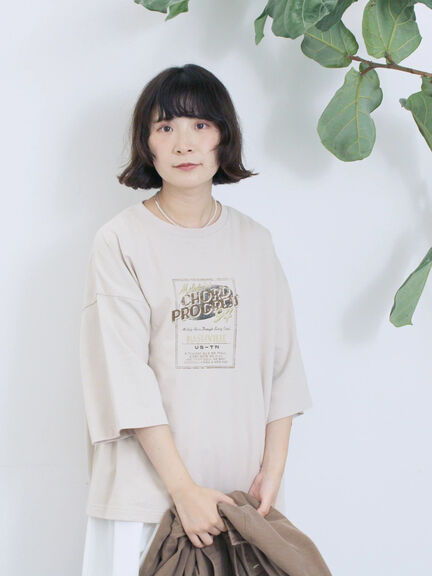 ヴィンテージ風プリントTシャツ（チャコールグレー/ライトベージュ/ブラウン）｜Samansa Mos2 blue（サマンサモスモス ブルー）通販