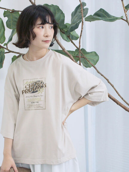 ヴィンテージ風プリントTシャツ（チャコールグレー/ライトベージュ/ブラウン）｜Samansa Mos2 blue（サマンサモスモス ブルー）通販