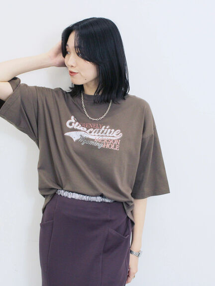 ヴィンテージ風プリントTシャツ（チャコールグレー/ライトベージュ/ブラウン）｜Samansa Mos2 blue（サマンサモスモス ブルー）通販