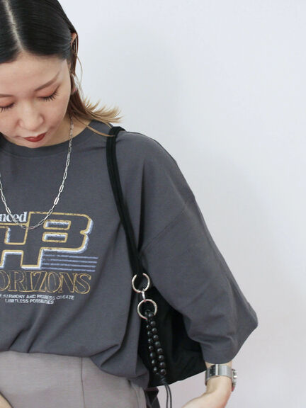 ヴィンテージ風プリントTシャツ（チャコールグレー/ライトベージュ/ブラウン）｜Samansa Mos2 blue（サマンサモスモス ブルー）通販