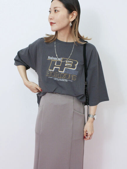 ヴィンテージ風プリントTシャツ（チャコールグレー/ライトベージュ/ブラウン）｜Samansa Mos2 blue（サマンサモスモス ブルー）通販