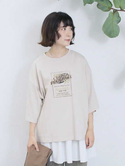 ヴィンテージ風プリントTシャツ（チャコールグレー/ライトベージュ/ブラウン）｜Samansa Mos2 blue（サマンサモスモス ブルー）通販