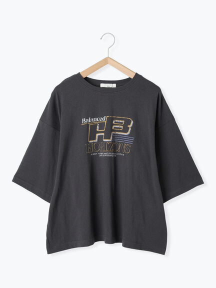 ヴィンテージ風プリントTシャツ（チャコールグレー/ライトベージュ/ブラウン）｜Samansa Mos2 blue（サマンサモスモス ブルー）通販