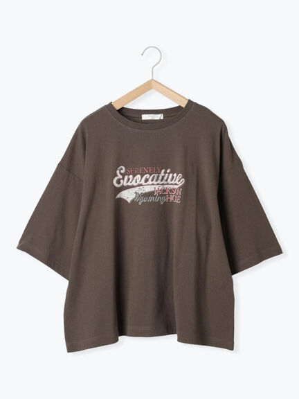 ヴィンテージ風プリントTシャツ（チャコールグレー/ライトベージュ/ブラウン）｜Samansa Mos2 blue（サマンサモスモス ブルー）通販