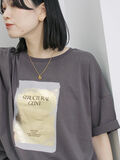 ◎箔プリントTシャツ（チャコールグレー）｜Samansa Mos2 blue（サマンサモスモス ブルー）通販