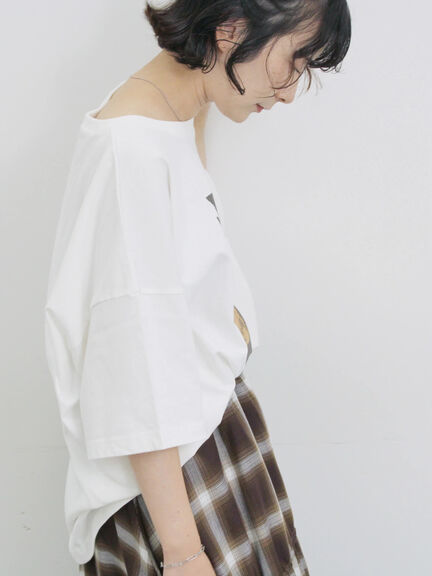 ◎箔プリントTシャツ（オフホワイト/グレー/チャコールグレー）｜Samansa Mos2 blue（サマンサモスモス ブルー）通販