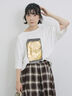◎箔プリントTシャツ（オフホワイト/グレー/チャコールグレー）｜Samansa Mos2 blue（サマンサモスモス ブルー）通販