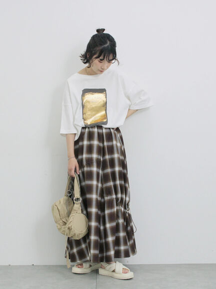 ◎箔プリントTシャツ（オフホワイト/グレー/チャコールグレー）｜Samansa Mos2 blue（サマンサモスモス ブルー）通販