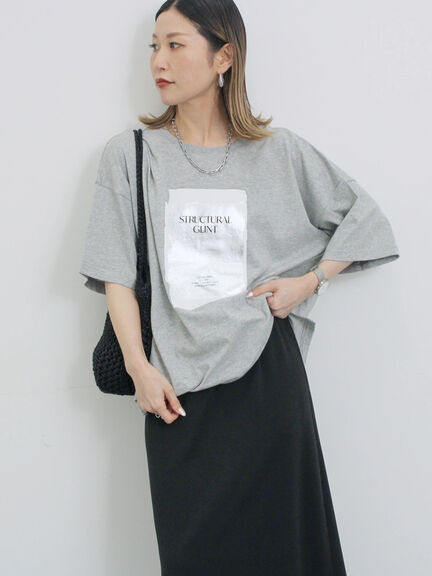 ◎箔プリントTシャツ（オフホワイト/グレー/チャコールグレー）｜Samansa Mos2 blue（サマンサモスモス ブルー）通販