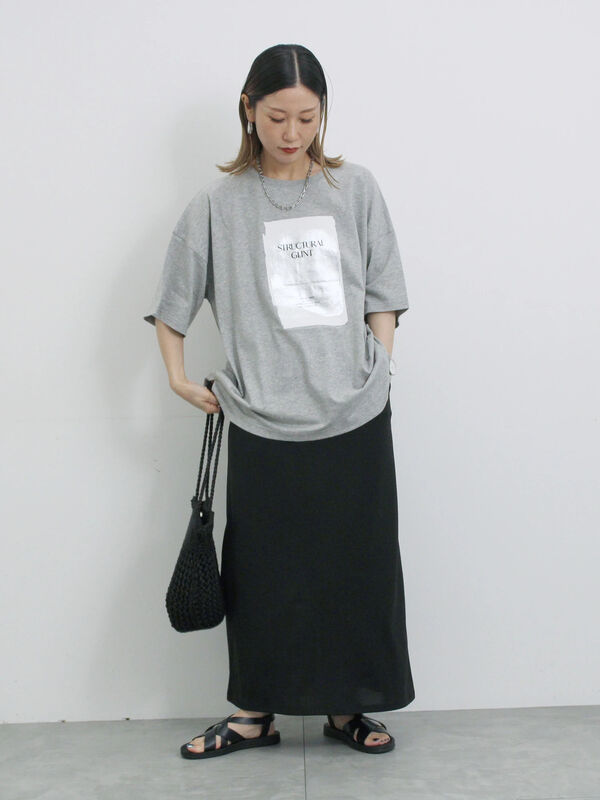 セール】 ◎箔プリントTシャツ（オフホワイト/グレー/チャコールグレー