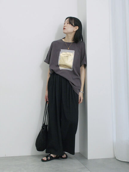 ◎箔プリントTシャツ（オフホワイト/グレー/チャコールグレー）｜Samansa Mos2 blue（サマンサモスモス ブルー）通販