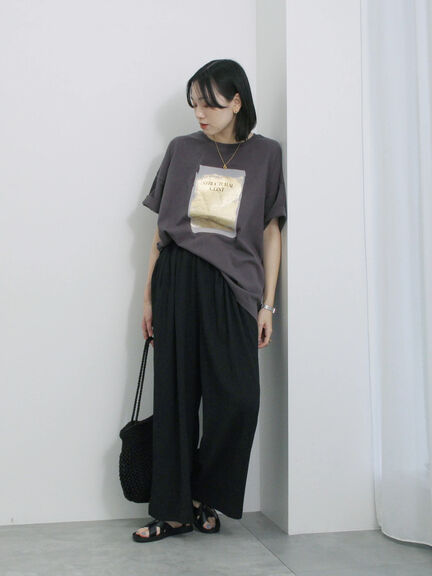 ◎箔プリントTシャツ（オフホワイト/グレー/チャコールグレー）｜Samansa Mos2 blue（サマンサモスモス ブルー）通販