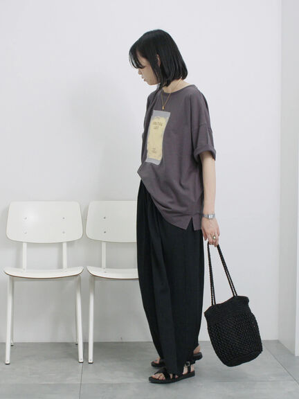 ◎箔プリントTシャツ（オフホワイト/グレー/チャコールグレー）｜Samansa Mos2 blue（サマンサモスモス ブルー）通販