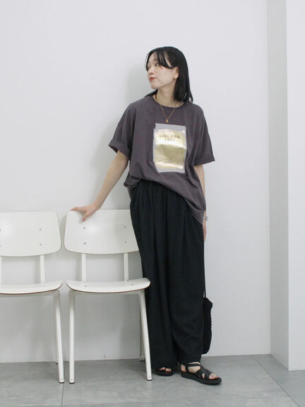 ◎箔プリントTシャツ（オフホワイト/グレー/チャコールグレー）｜Samansa Mos2 blue（サマンサモスモス ブルー）通販