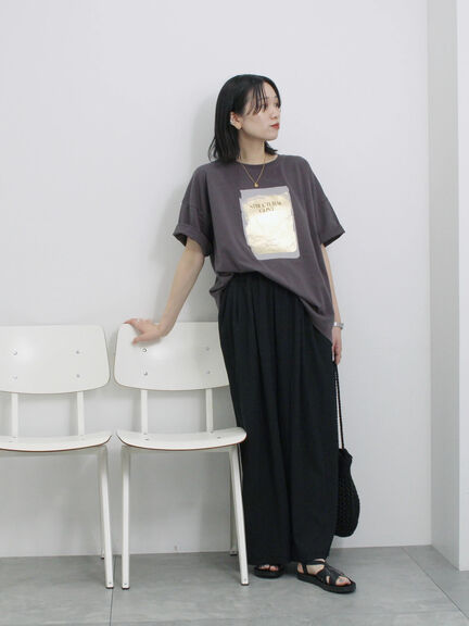 ◎箔プリントTシャツ（オフホワイト/グレー/チャコールグレー）｜Samansa Mos2 blue（サマンサモスモス ブルー）通販
