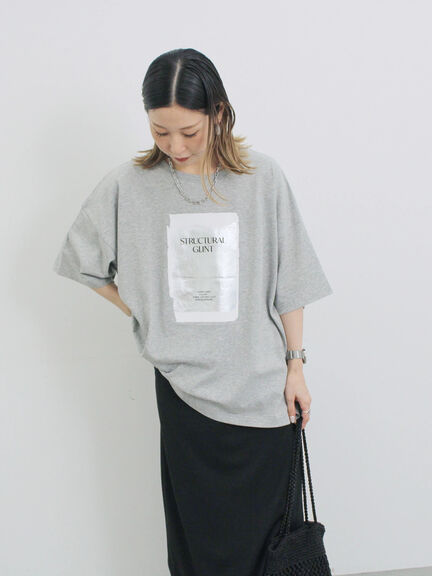 ◎箔プリントTシャツ（オフホワイト/グレー/チャコールグレー）｜Samansa Mos2 blue（サマンサモスモス ブルー）通販