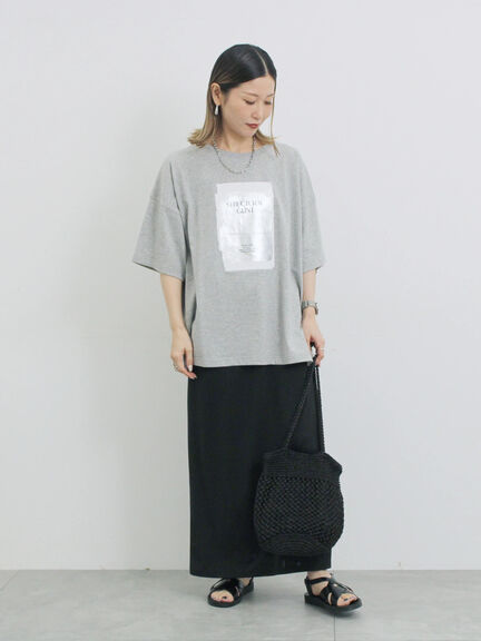 ◎箔プリントTシャツ（オフホワイト/グレー/チャコールグレー）｜Samansa Mos2 blue（サマンサモスモス ブルー）通販