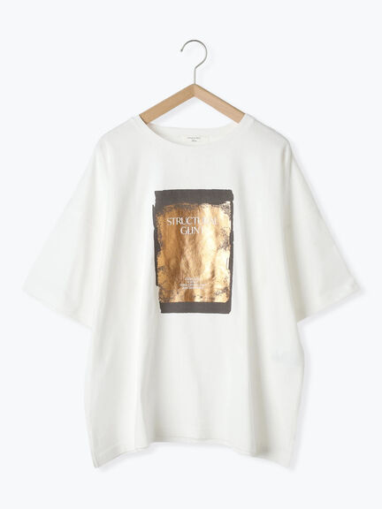 ◎箔プリントTシャツ（オフホワイト/グレー/チャコールグレー）｜Samansa Mos2 blue（サマンサモスモス ブルー）通販