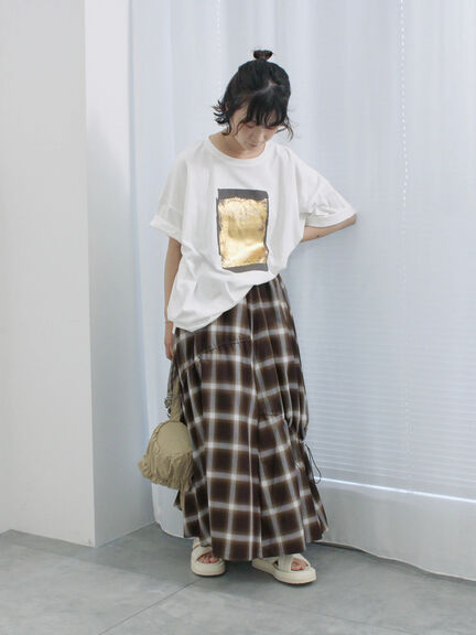 ◎箔プリントTシャツ（オフホワイト/グレー/チャコールグレー）｜Samansa Mos2 blue（サマンサモスモス ブルー）通販