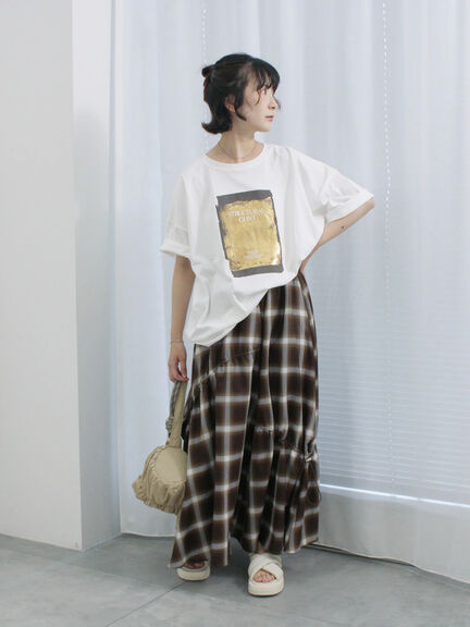 ◎箔プリントTシャツ（オフホワイト/グレー/チャコールグレー）｜Samansa Mos2 blue（サマンサモスモス ブルー）通販