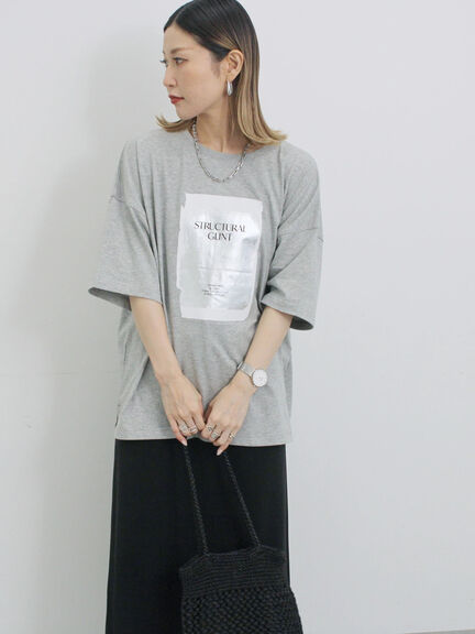 ◎箔プリントTシャツ（オフホワイト/グレー/チャコールグレー）｜Samansa Mos2 blue（サマンサモスモス ブルー）通販
