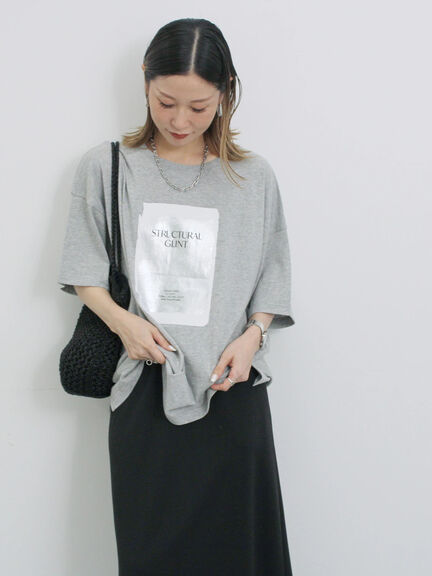 ◎箔プリントTシャツ（オフホワイト/グレー/チャコールグレー）｜Samansa Mos2 blue（サマンサモスモス ブルー）通販