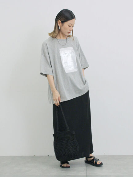 ◎箔プリントTシャツ（オフホワイト/グレー/チャコールグレー）｜Samansa Mos2 blue（サマンサモスモス ブルー）通販