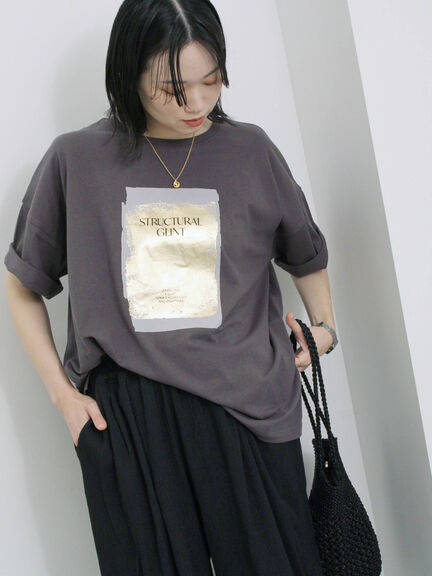 ◎箔プリントTシャツ（オフホワイト/グレー/チャコールグレー）｜Samansa Mos2 blue（サマンサモスモス ブルー）通販