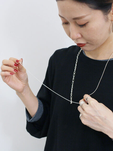 スライドチェーンネックレス（シルバー）｜Samansa Mos2 blue（サマンサモスモス ブルー）通販