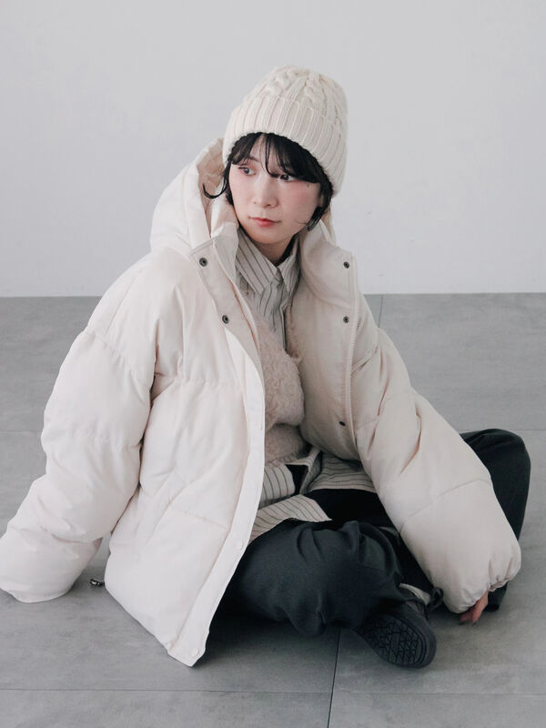 裾ラウンド中綿ブルゾン（キナリ）｜Samansa Mos2 blue（サマンサモスモス ブルー）通販